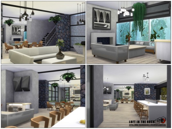  The Sims Resource: Loft in the rock by Danuta720