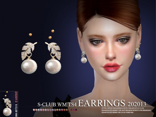  The Sims Resource: Earrings 202013 by S Club