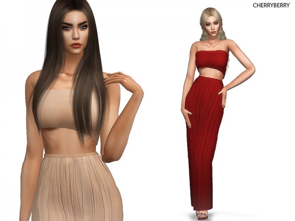  The Sims Resource: Mandevilla Dress by CherryBerrySim