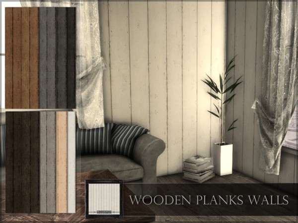  The Sims Resource: Wooden Planks Walls by RemusSirion