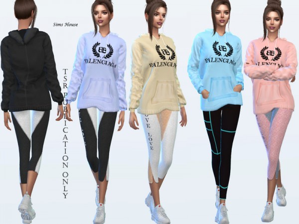  The Sims Resource: Hoodie in pastel colors by Sims House