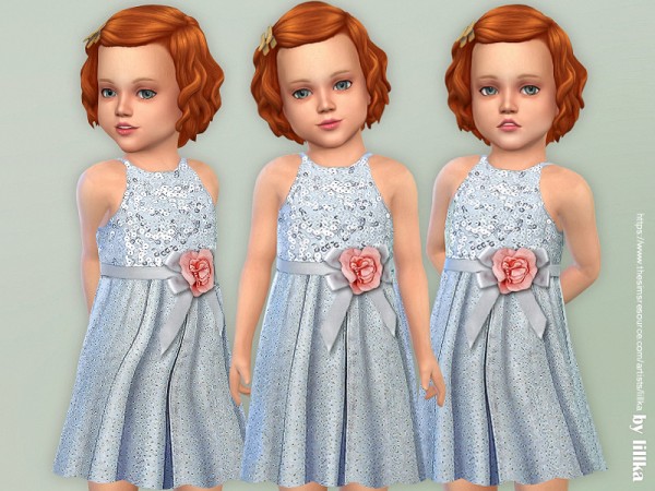  The Sims Resource: Blue Bow Dress by lillka