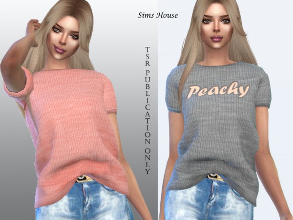  The Sims Resource: Womens t shirt tucked in front base colors by Sims House