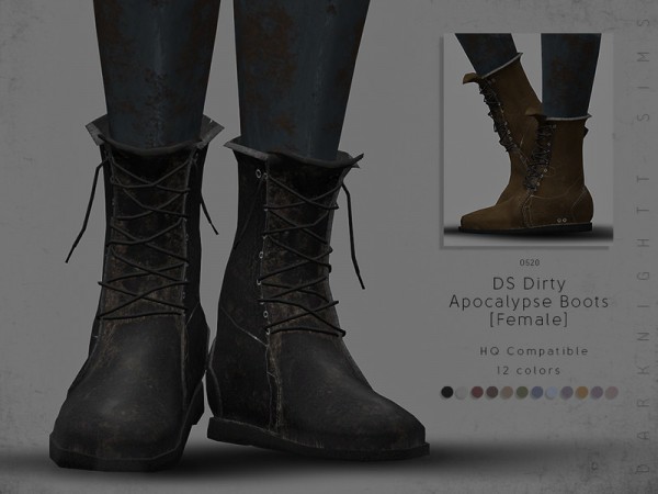  The Sims Resource: Dirty Apocalypse Boots Female byDarkNighTt