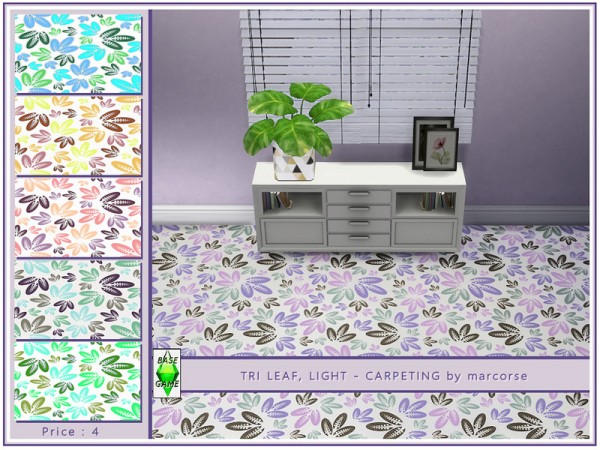  The Sims Resource: Tri Leaf, Light   Carpeting by marcorse
