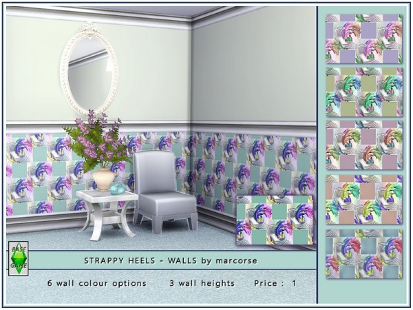  The Sims Resource: Strappy Heels  Walls by marcorse