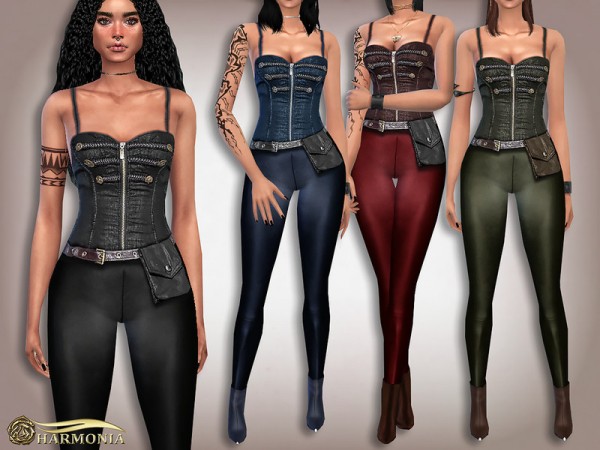  The Sims Resource: Post Apocalyptic Belt Pocket Outfit by Harmonia