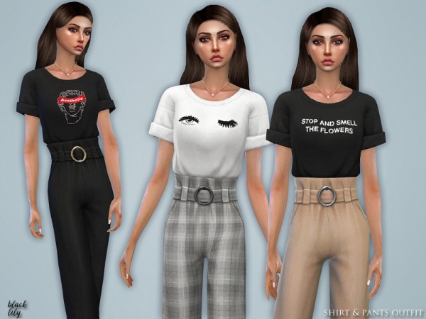  The Sims Resource: Shirt and Pants Outfit by Black Lily