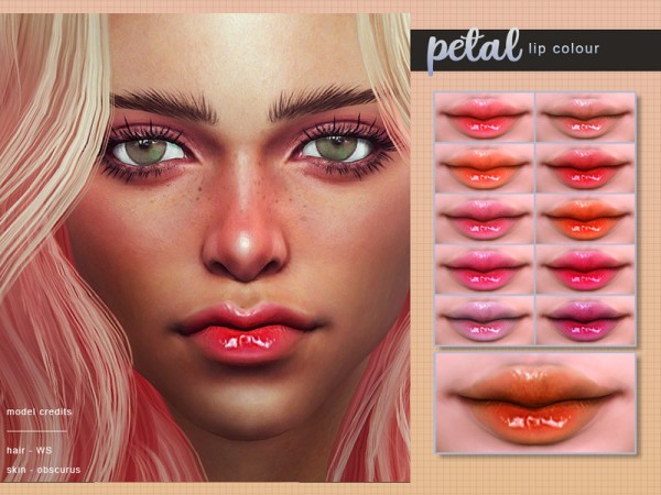  The Sims Resource: Petal Lip Colour by Screaming Mustard