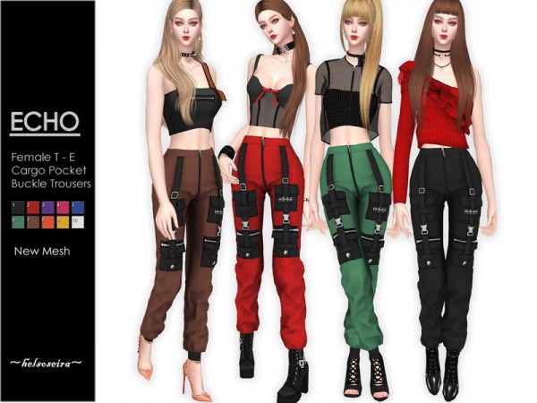  The Sims Resource: ECHO   Cargo Trousers by Helsoseira
