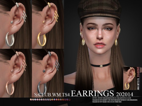  The Sims Resource: Earrings 202014 by S Club