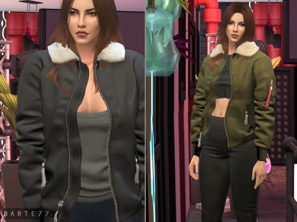  The Sims Resource: Oversized Bomber Jacket   Acc by Darte77