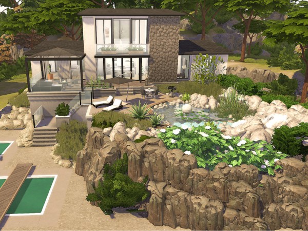  The Sims Resource: Modern Summer Residence   No CC by Sarina Sims