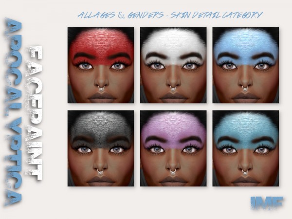  The Sims Resource: Apocalyptica Facepaint by IzzieMcFire