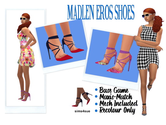  Sims 4 Sue: Madlen`s Eros Shoes recolored