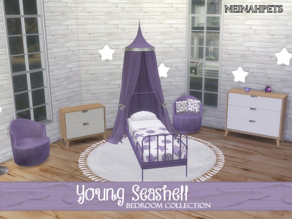  The Sims Resource: Young Seashell Bedroom Collection by neinahpets