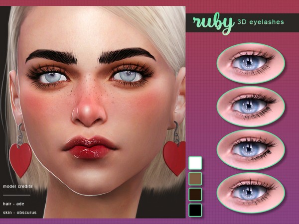  The Sims Resource: Ruby   3D Lashes by Screaming Mustard