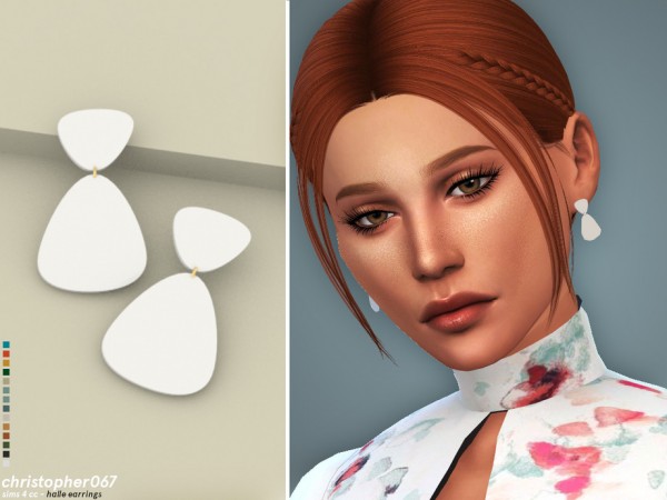  The Sims Resource: Halle Earrings by Christopher067