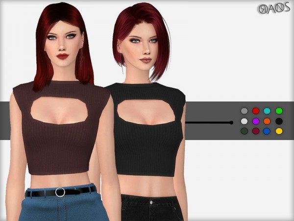  The Sims Resource: Sleeveless Cut Out Top by OranosTR