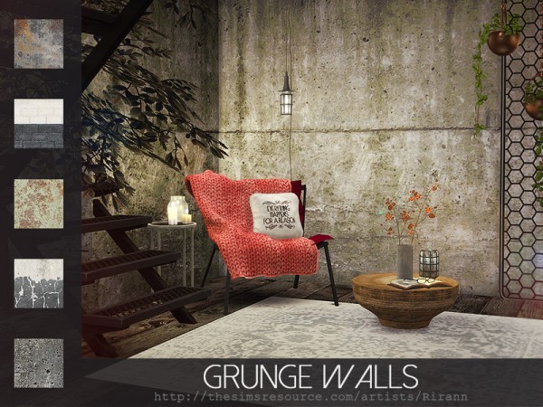  The Sims Resource: Grunge Walls by Rirann
