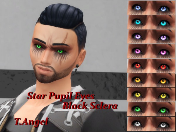  Mod The Sims: Star Pupil Eyes, Black Sclera by Serpentia