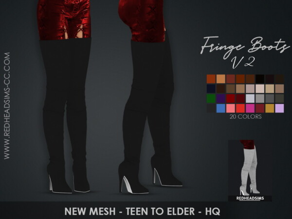 Red Head Sims: Fringe Boots