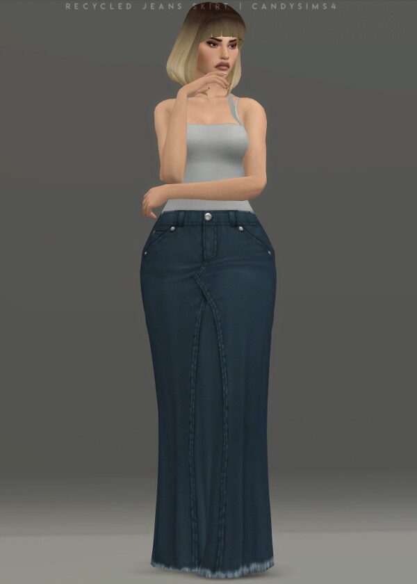 Candy Sims 4: Recycled jeans skirt