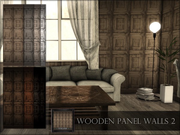  The Sims Resource: Wooden Panel Walls 02 by RemusSirion