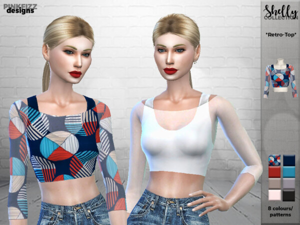 The Sims Resource: Shelly Retro Top by Pinkfizzzzz