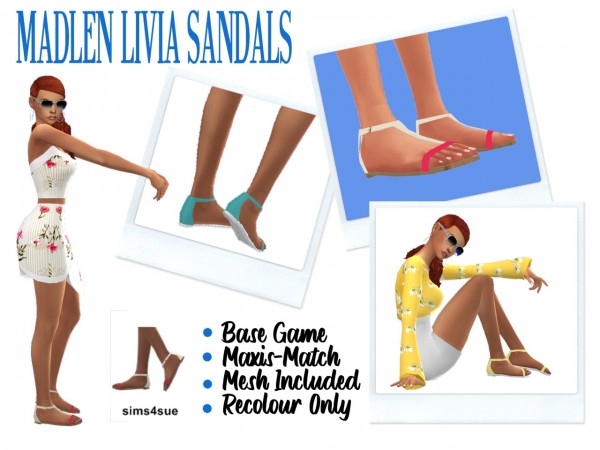  Sims 4 Sue: Madlen`s Livia Sandals recolored