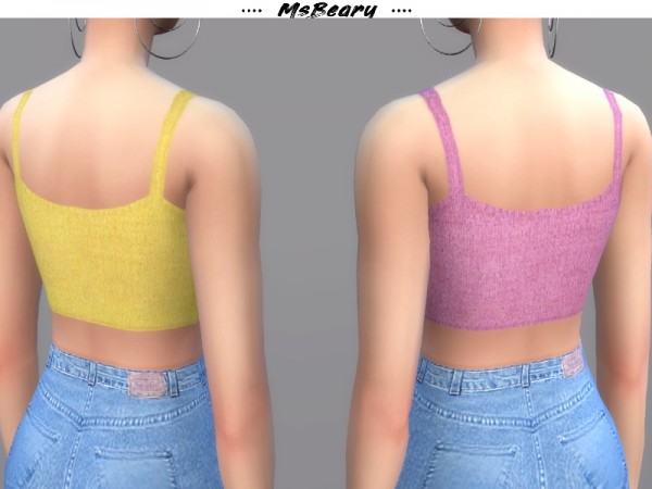  The Sims Resource: Cropped Sweater Tank Top by MsBeary
