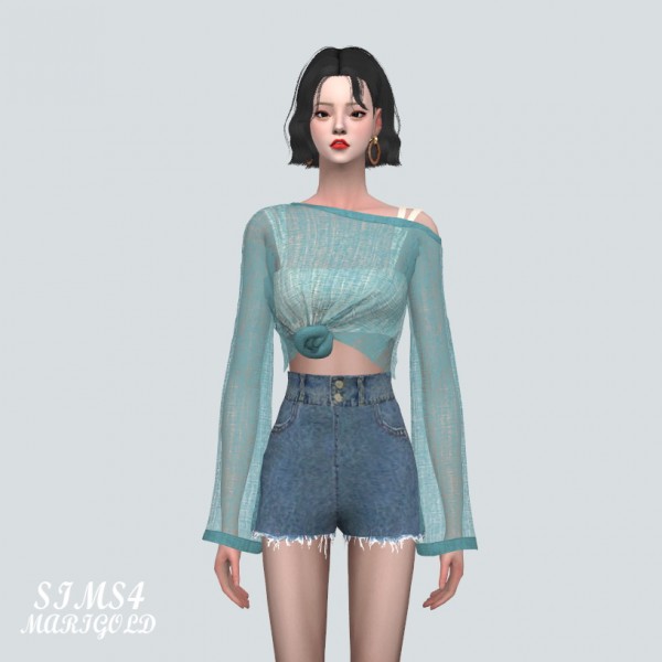 SIMS4 Marigold: BB See-through Knit With Sleeveless • Sims 4 Downloads