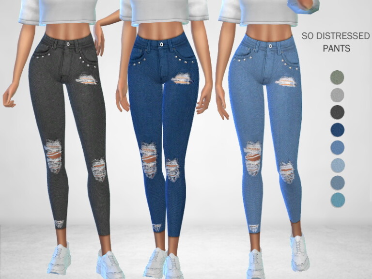 The Sims Resource: So Distressed Pants by Puresim • Sims 4 Downloads