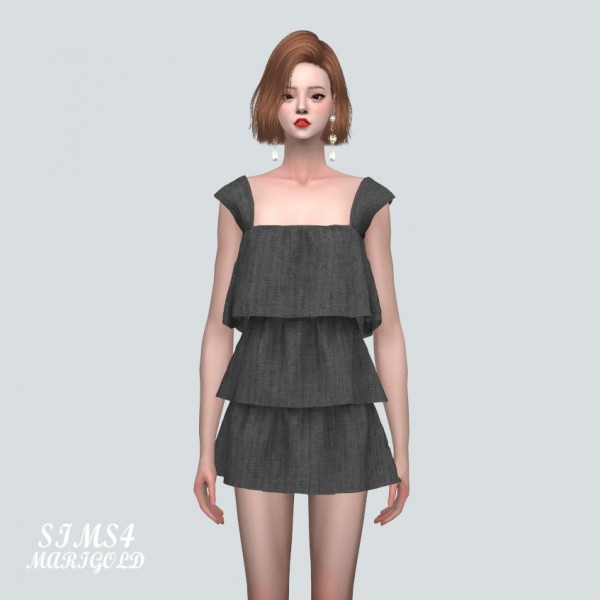  SIMS4 Marigold: 3 Tiered Mini Dress