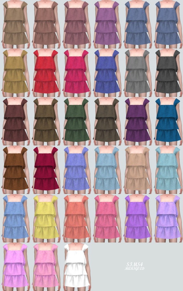  SIMS4 Marigold: 3 Tiered Mini Dress