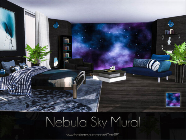 The Sims Resource: Nebula Sky Mural by Caroll91