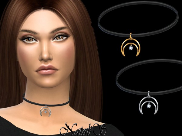  The Sims Resource: Crescent moon diamond choker by NataliS