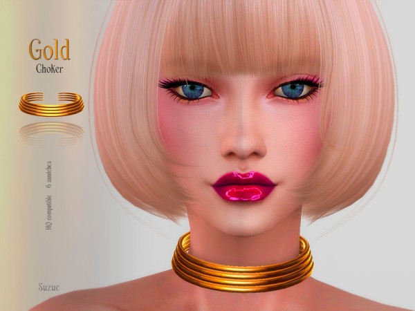  The Sims Resource: Gold Choker v2 by Suzue