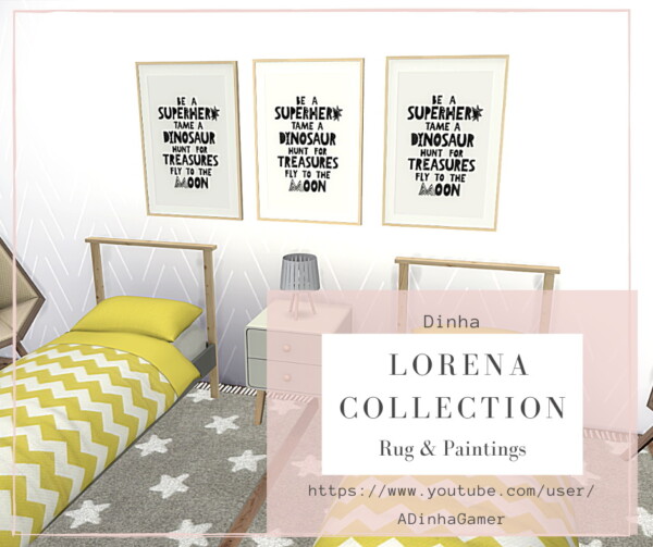 Dinha Gamer: Lorena Collection Rug and Paintings