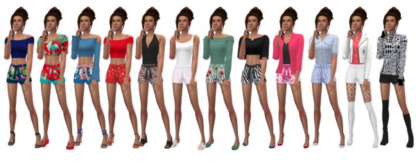  Sims 4 Sue: Belted shorts 01