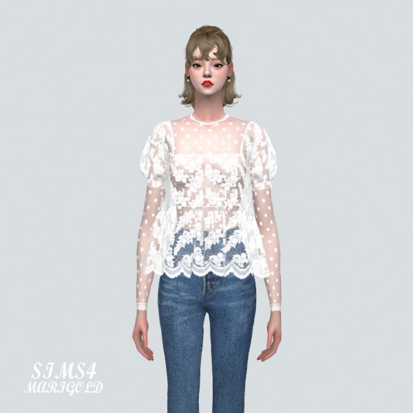  SIMS4 Marigold: See through Lace Blouse V2