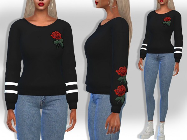  The Sims Resource: Rose Applique Sweats by Saliwa