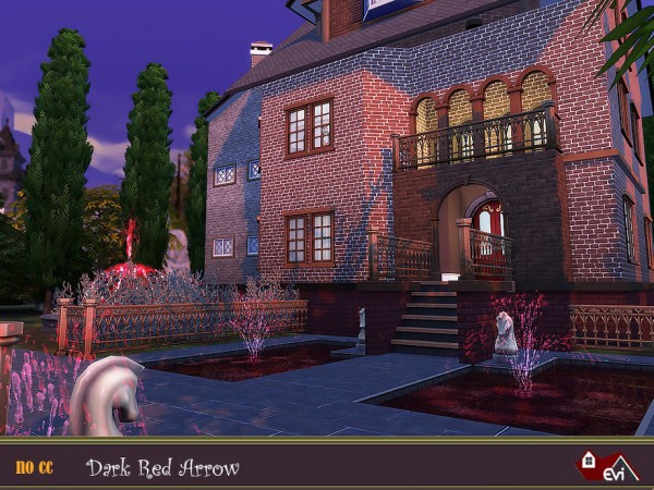 The Sims Resource: Dark Red Arrow House by Evi