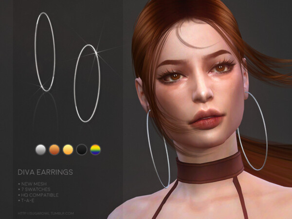 The Sims Resource: Diva earrings by sugar owl