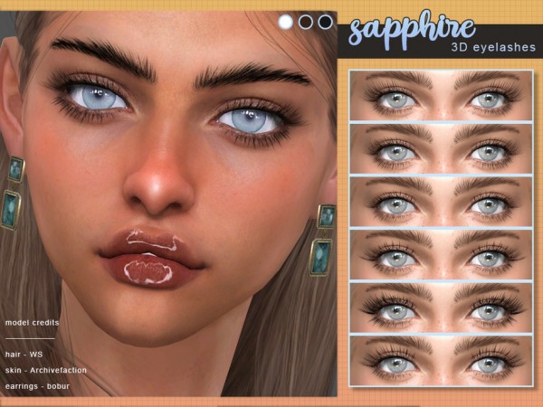  The Sims Resource: Sapphire  3D Eyelashes by Screaming Mustard