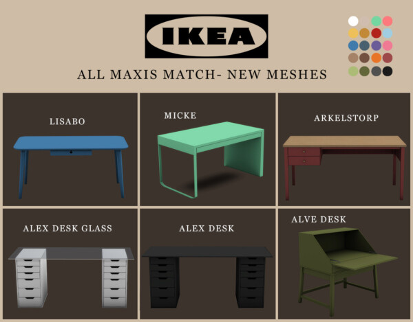 Leo 4 Sims: All Maxis Match Desk