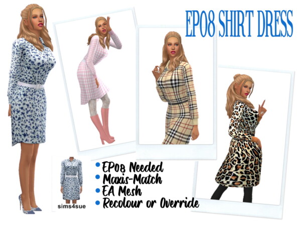 Sims 4 Sue: Shirt Dress