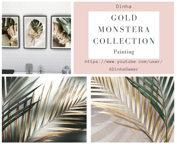 Dinha Gamer: Gold Monstera Collection: Painting and Rug