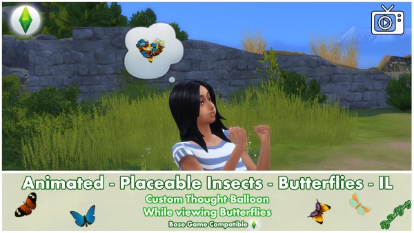  Mod The Sims: Animated   Placeable Insects   Butterflies IL 