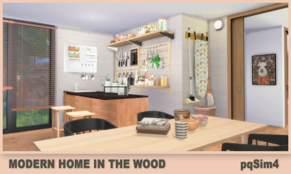 PQSims4: Modern Home In The Wood